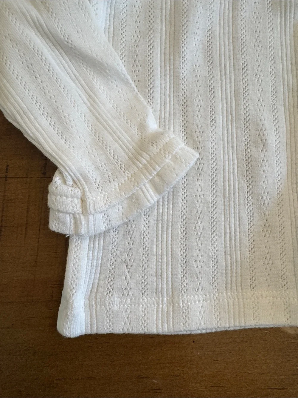 Toddler Girl White Turtleneck Sweater Top with Gold Button Detail